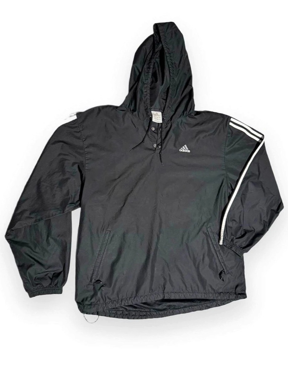 adidas Men's Striped Black Windbreaker Size Medium